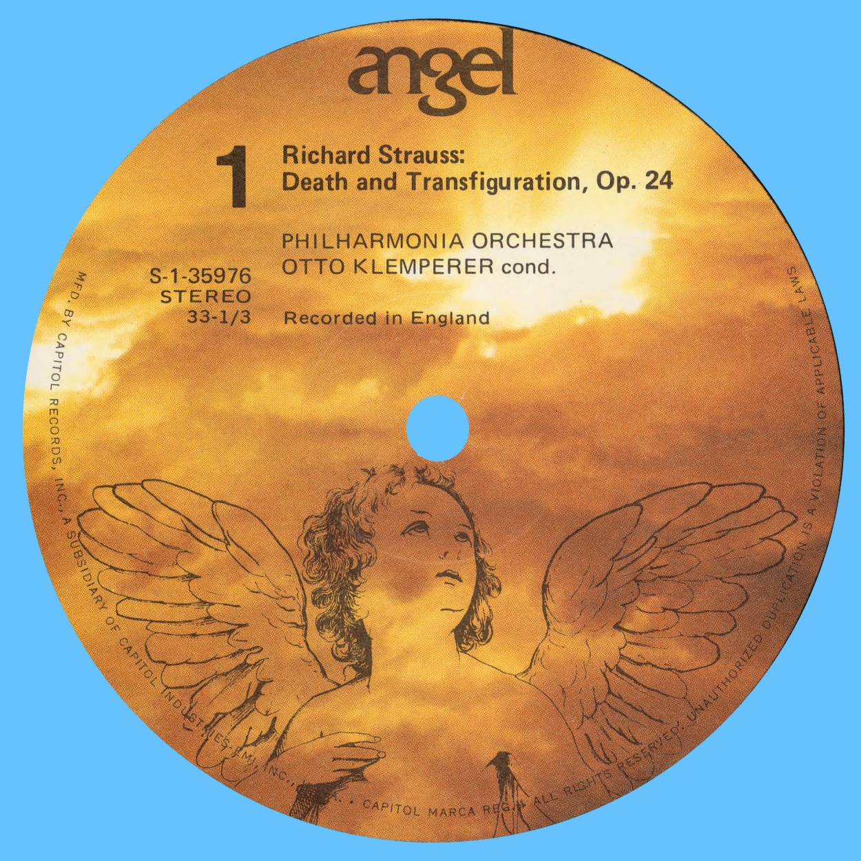 Étiquette recto du disque Angel S 35976