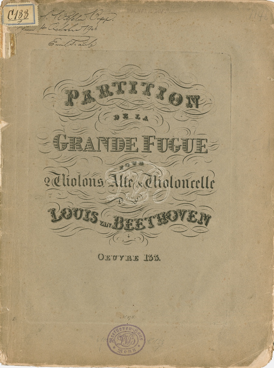 IMSLP, Page de garde de la partition de la première édition, Wien, Artaria, 1827