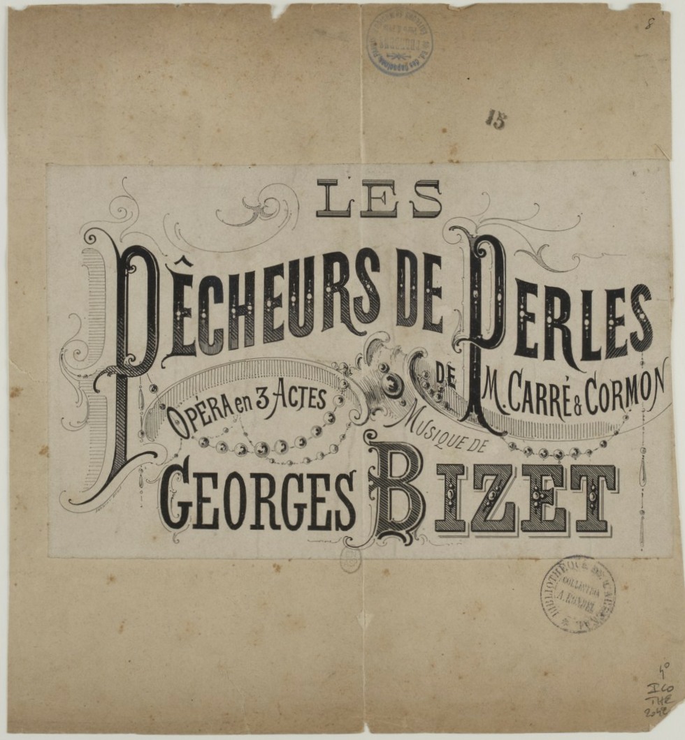 Georges Bizet, Les pêcheurs de perles, Théâtre Lyrique de Paris, 30-09-1863, estampes. Copyright: domaine public, Ref. ark:/12148/btv1b84056636 (http://catalogue.bnf.fr/ark:/12148/cb42105264x), Bibliothèque nationale de France, Cliquer sur la photo pour voir l'original