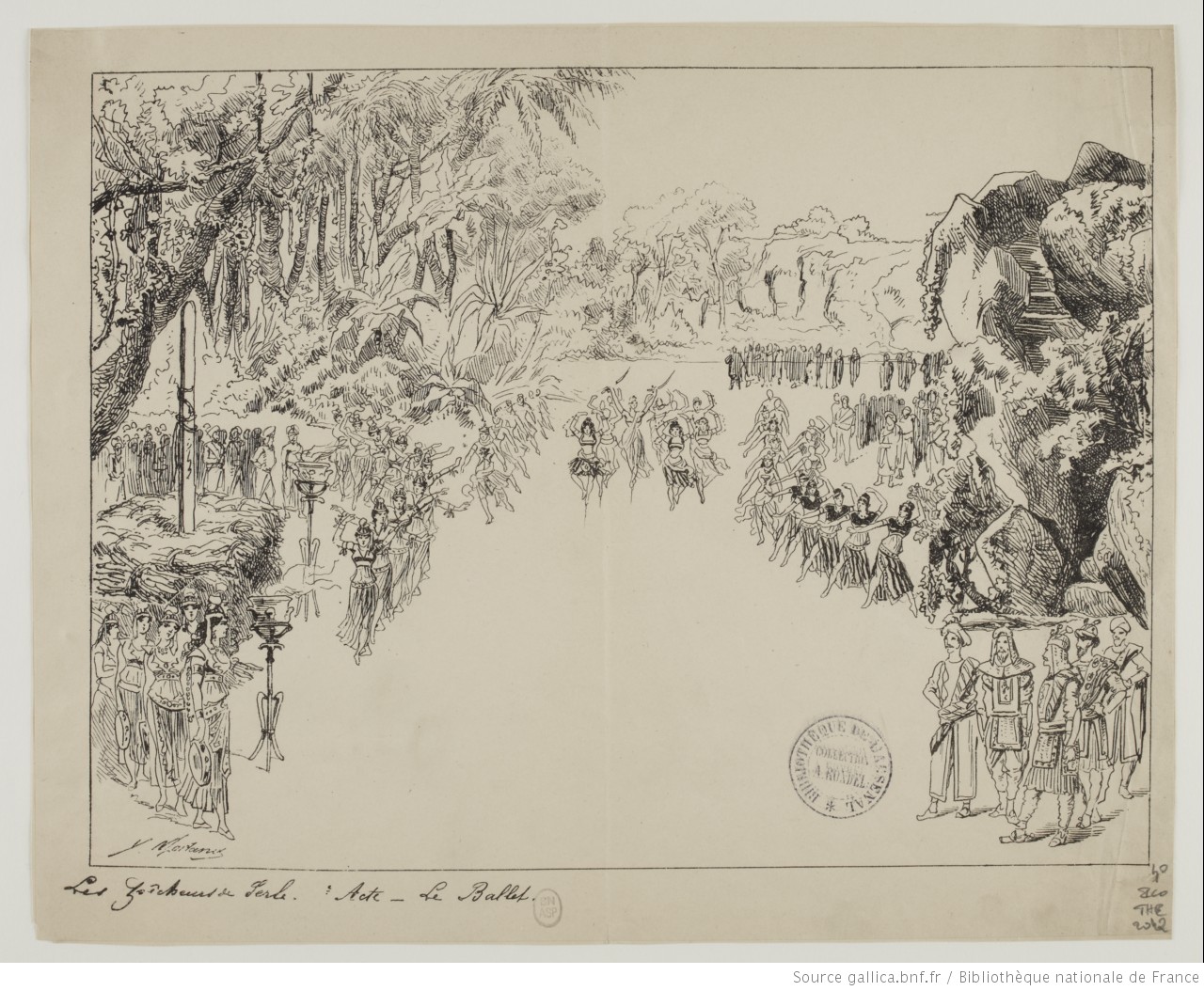 Georges Bizet, Les pêcheurs de perles, Le ballet, Théâtre Lyrique de Paris, 30-09-1863, estampes. Copyright: domaine public, Ref. ark:/12148/btv1b84056636 (http://catalogue.bnf.fr/ark:/12148/cb42105264x), Bibliothèque nationale de France, Cliquer sur la photo pour voir l'original