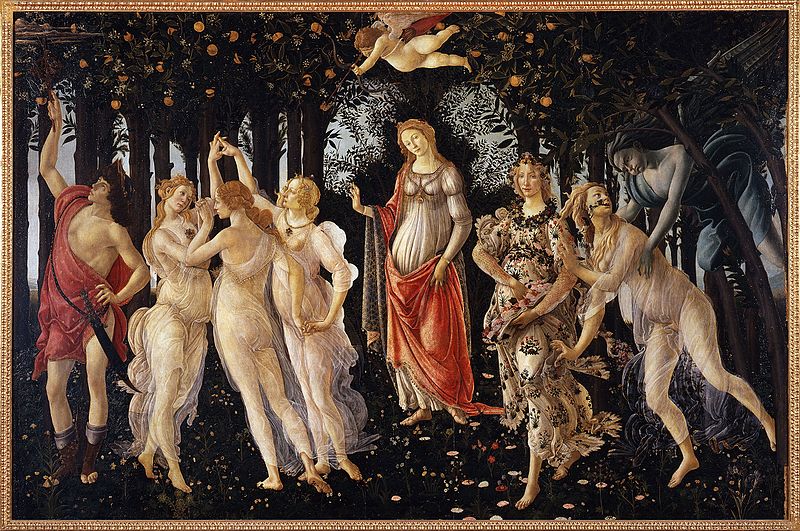 «La primavera<» de Botticelli, 1482, Uffizi Gallery