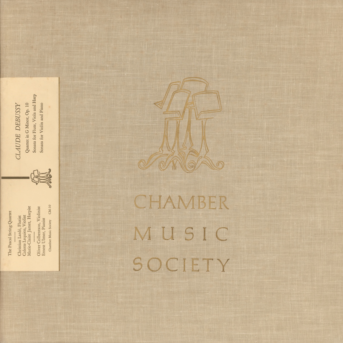 Recto de la pochette du disque «Chamber Music Society» CM-10