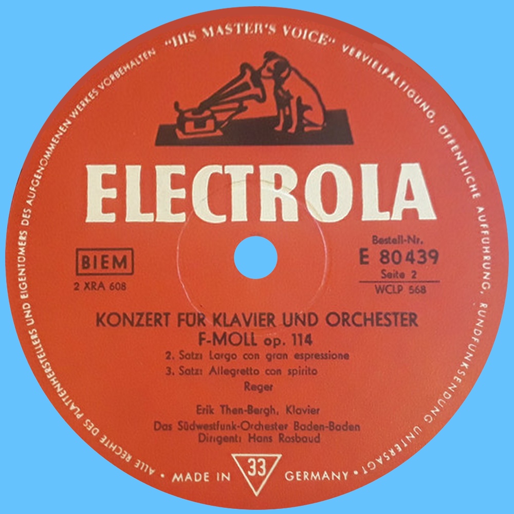 Étiquette verso du disque Electrola E 80 439