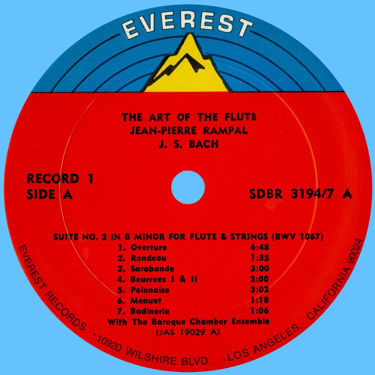 Étiquette recto du 1er disque du coffret Everest 3194-7