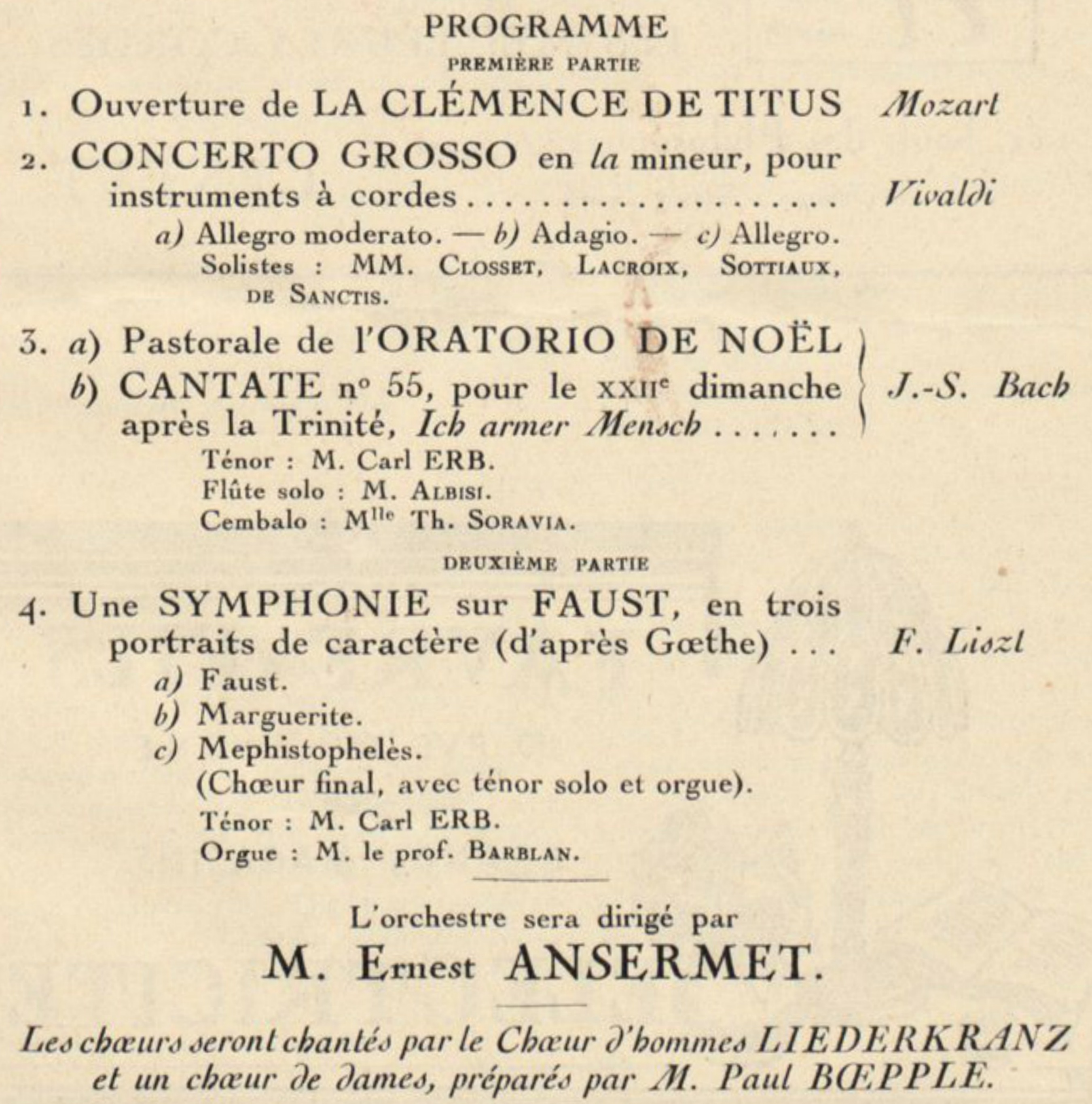 Extrait de la 1ère page de la brochure-programme de ce concert, CLIQUER pour voir l'original