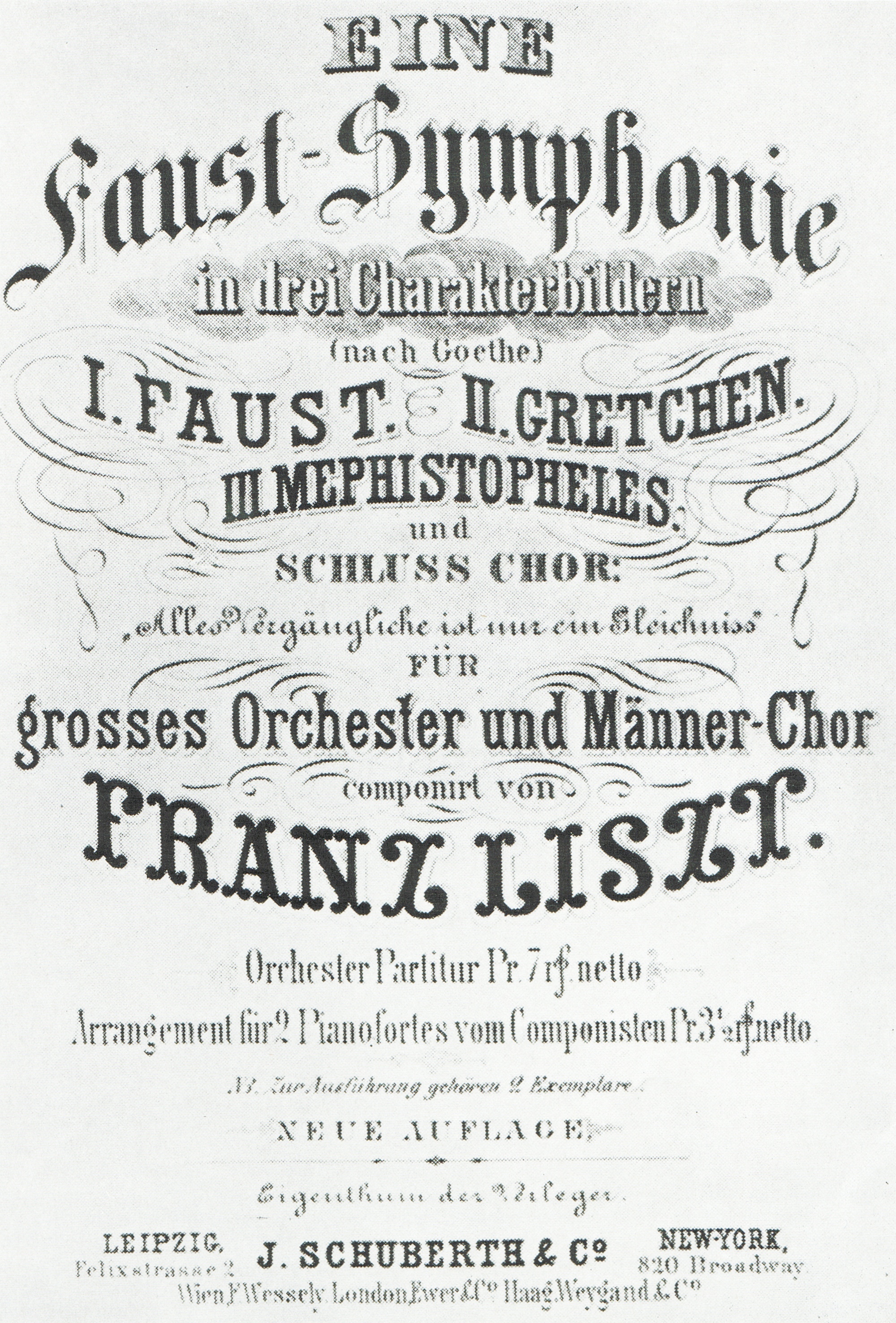 Franz Liszt, Faustsymphonie, extrait de la 1ère édition