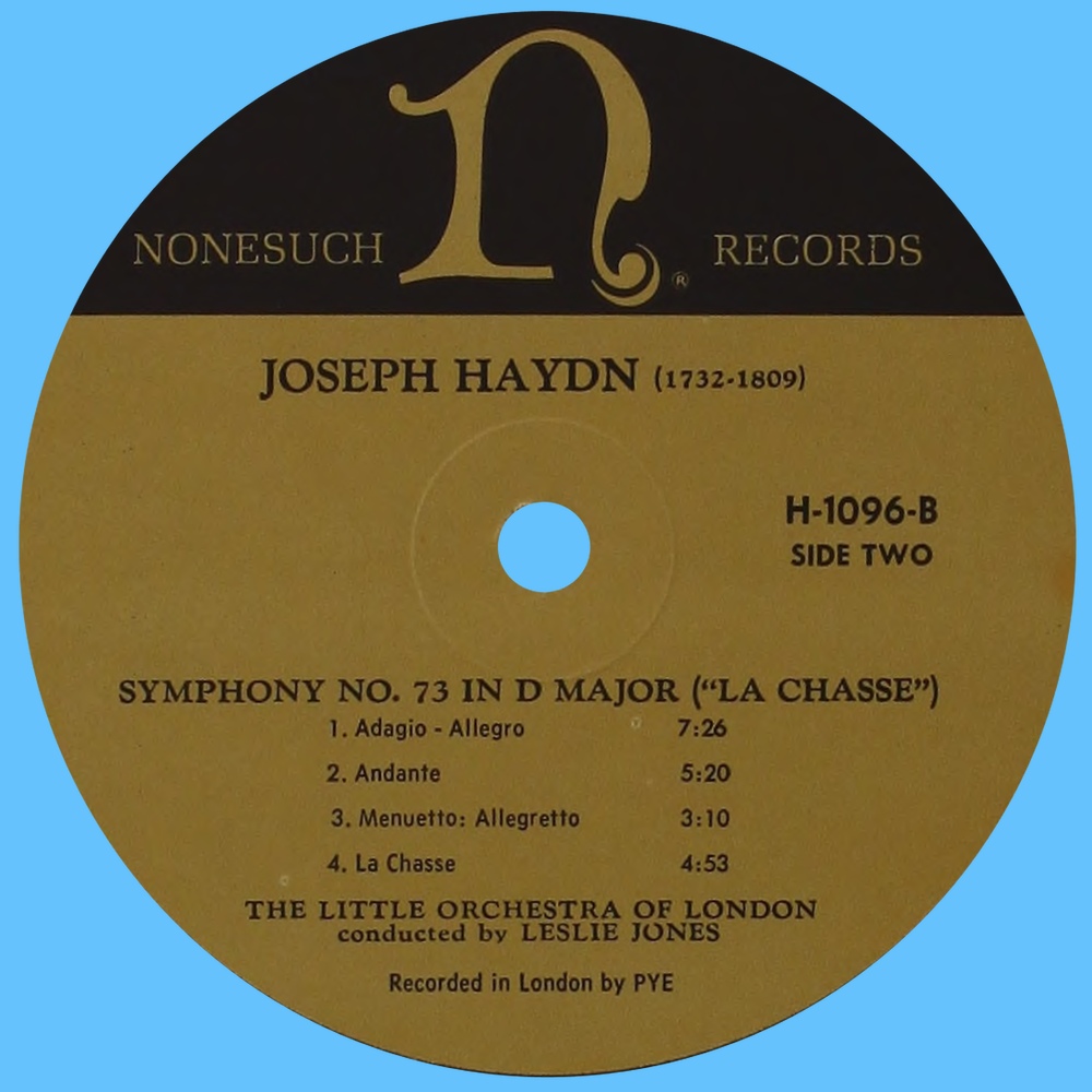 Étiquette verso du disque Nonesuch H 1096