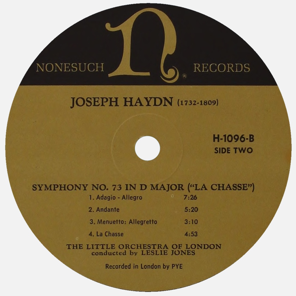 Étiquette verso du disque Nonesuch H 1096