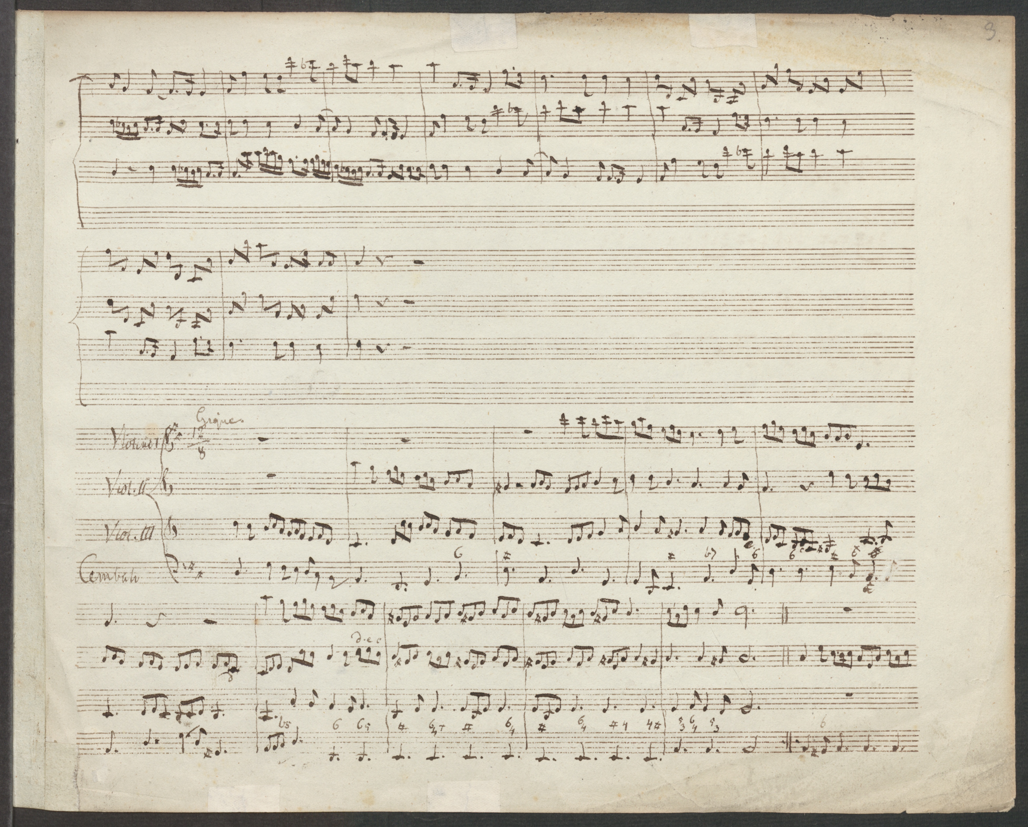 Partition manuscripte du Canon et Gigue de Pachelbel, Staatsbibliothek zu Berlin - Preußischer Kulturbesitz, Berlin, Cliquer sur la photo pour voir l'original et plus d'infos