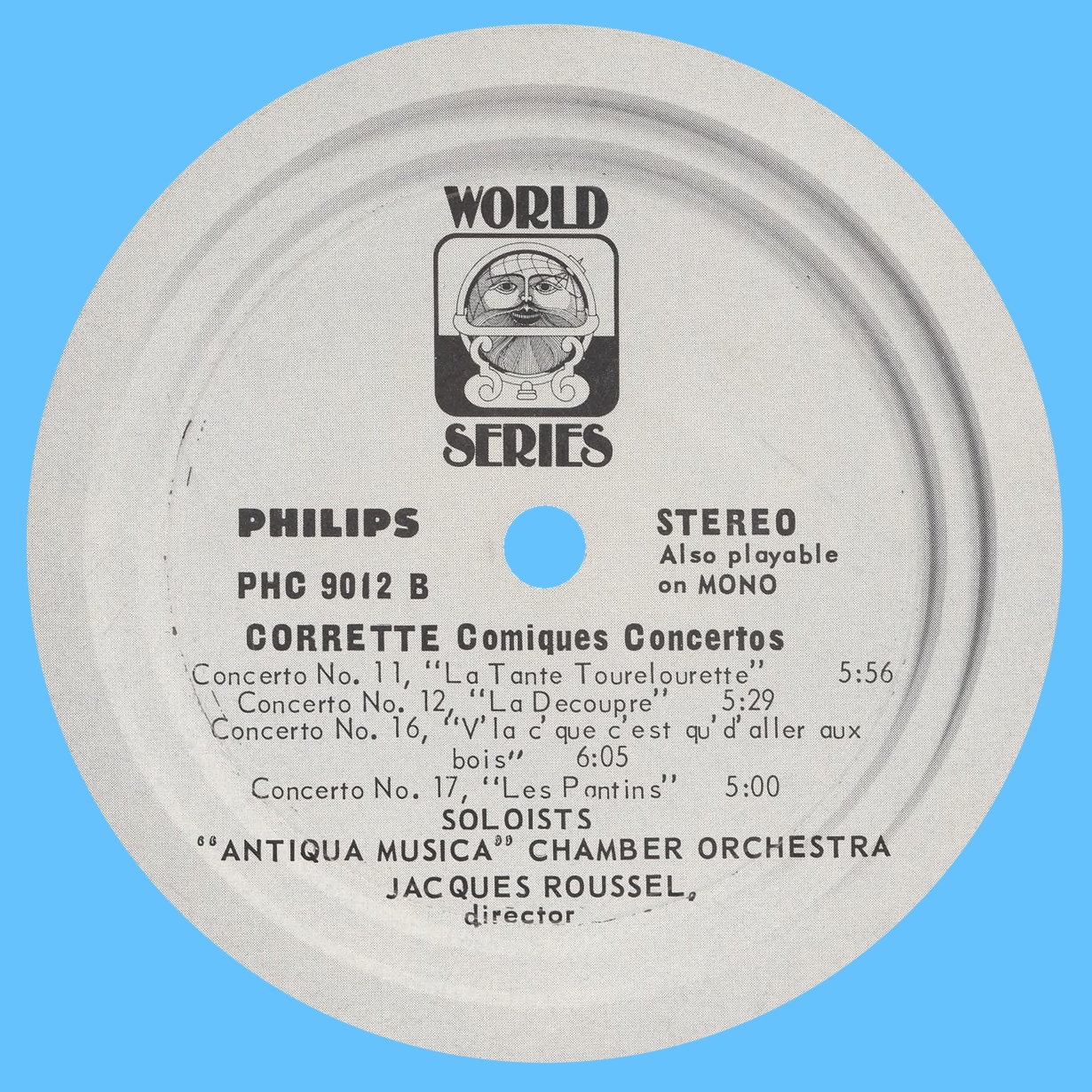 Étiquette verso du disque Philips PHC 9012