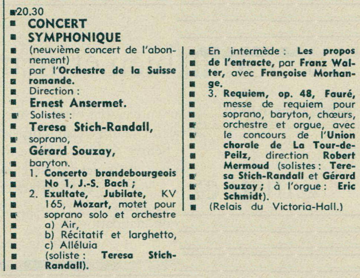 Extrait du programme donné dans la revue Radio Je vois tout Actualité Télévision du 14 février 1957, No 7, page 32