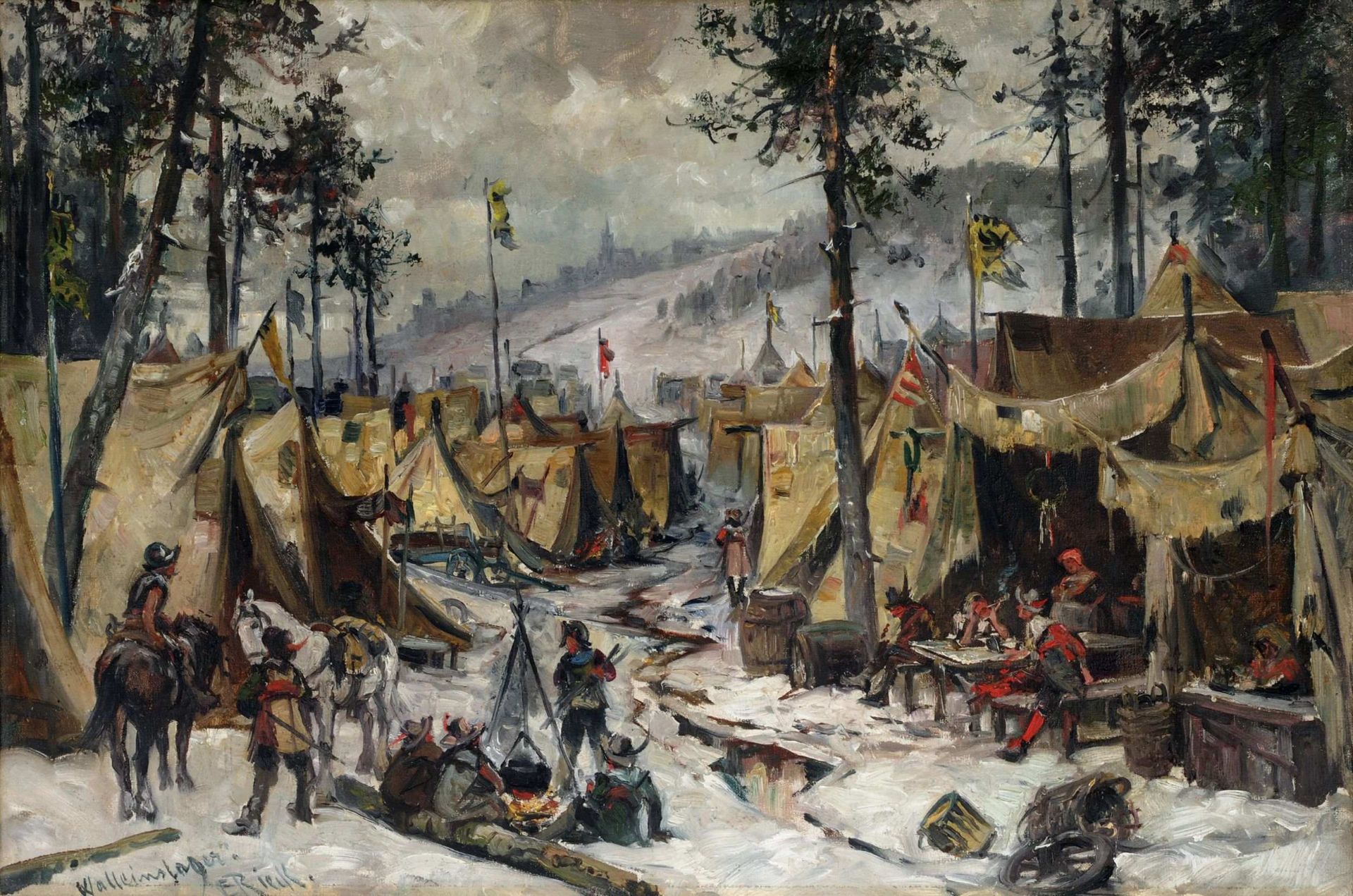 Le camp de Wallenstein, une peinture d'Emil Rieck