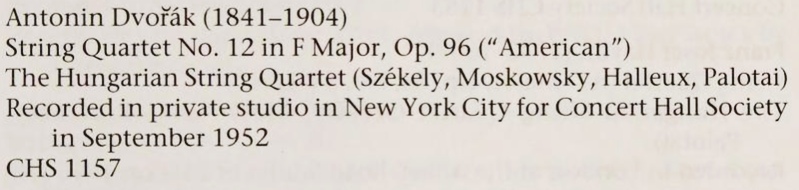 extrait de la discographie de l'ouvrage de Claude KENESSON «Szekely and Bartok: The Story of a Friendship»