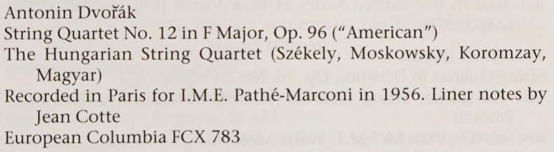 extrait de la discographie de l'ouvrage de Claude KENESSON «Szekely and Bartok: The Story of a Friendship»